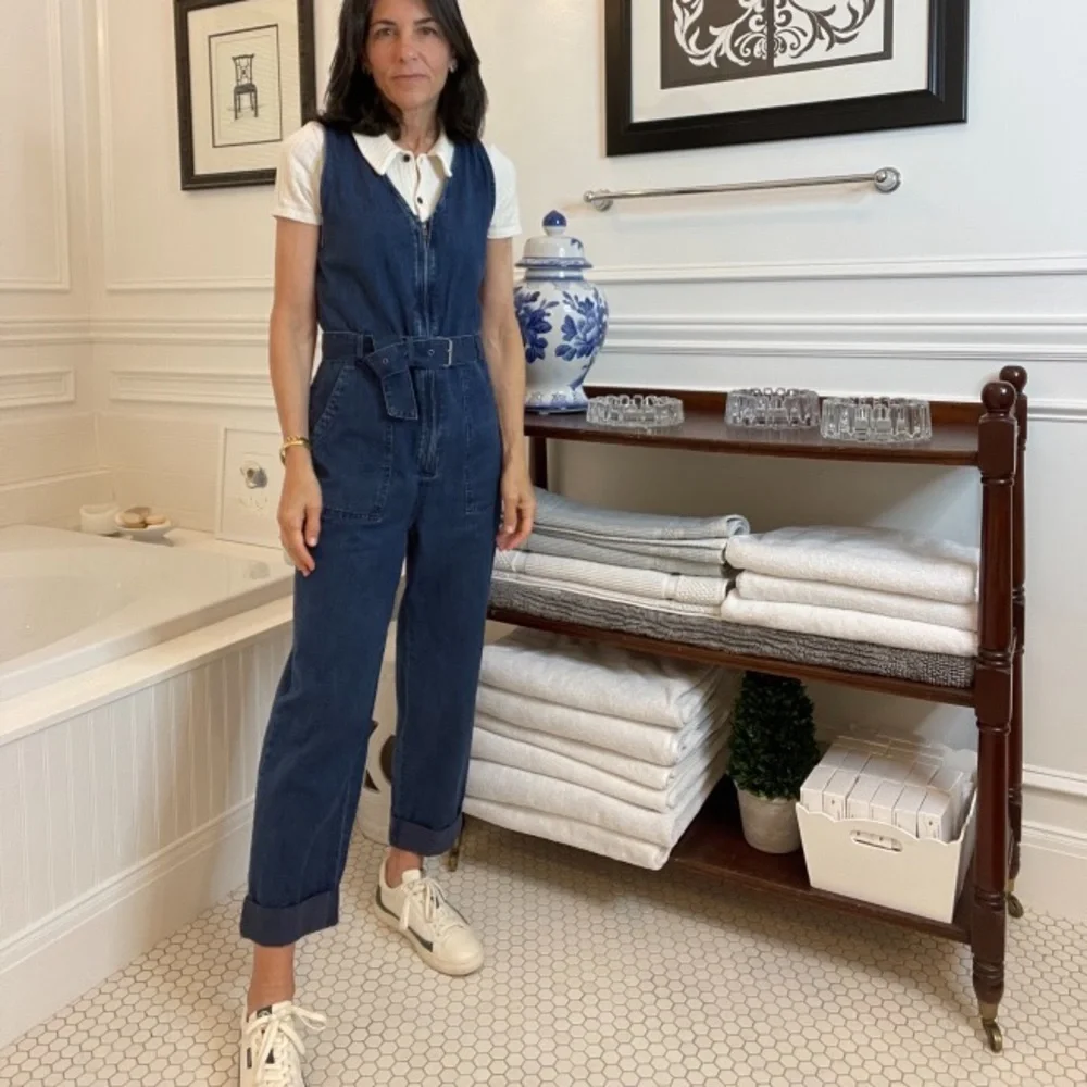 Rachel Comey x Target Blue Denim Jumpsuit Wide Leg Zip Up  Belted Size 6 Blogger - Picture 3 of 8